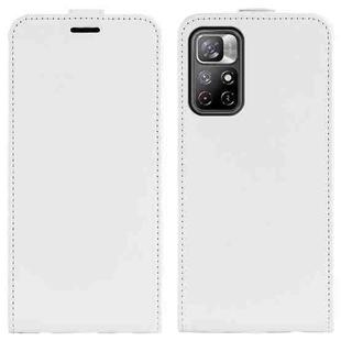 For Xiaomi Redmi Note 11 R64 Texture Single Vertical Flip Leather Protective Case with Card Slots & Photo Frame(White)