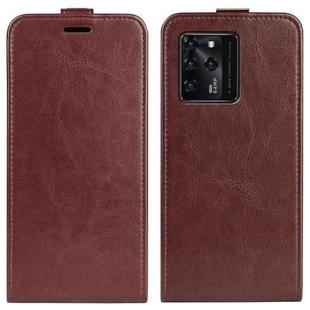 For ZTE Blade V30 R64 Texture Single Vertical Flip Leather Protective Case with Card Slots & Photo Frame(Brown)
