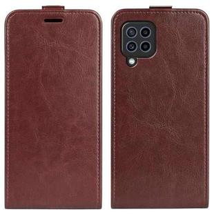 For Samsung Galaxy F22 R64 Texture Single Vertical Flip Leather Protective Case with Card Slots & Photo Frame(Brown)
