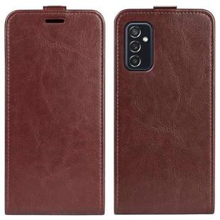 For Samsung Galaxy M52 5G R64 Texture Single Vertical Flip Leather Protective Case with Card Slots & Photo Frame(Brown)