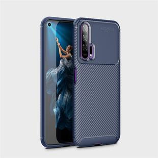 Beetle Series Carbon Fiber Texture Shockproof TPU Case for Huawei Honor 20 Pro(Blue)