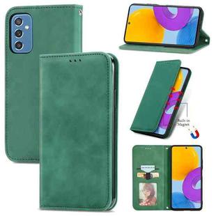 For Samsung Galaxy M52 5G Retro Skin Feel Magnetic Horizontal Flip Leather Case with Holder & Card Slots & Wallet & Photo Frame(Green)