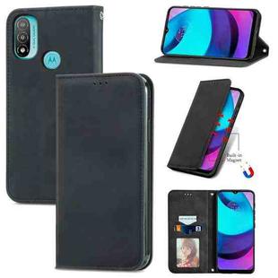 For Motorola Moto E20 Retro Skin Feel Magnetic Horizontal Flip Leather Case with Holder & Card Slots & Wallet & Photo Frame(Black)