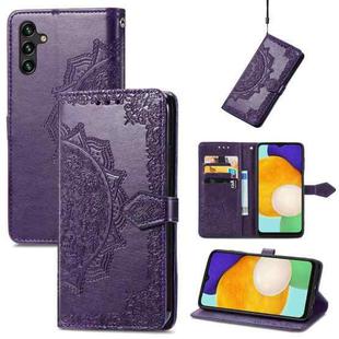 For Samsung Galaxy A13 5G Mandala Flower Embossed Horizontal Flip Leather Case with Holder & Card Slots & Wallet & Lanyard(Purple)