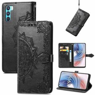 For OPPO  K9 Pro Mandala Flower Embossed Horizontal Flip Leather Case with Holder & Card Slots & Wallet & Lanyard(Black)