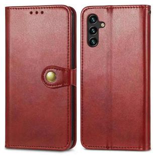 For Samsung Galaxy A13 5G Solid Color Leather Buckle Phone Case(Red)