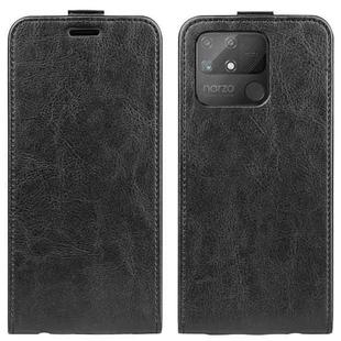 For OPPO Realme Narzo 50A R64 Texture Vertical Flip Leather Case with Card Slots & Photo Frame(Black)