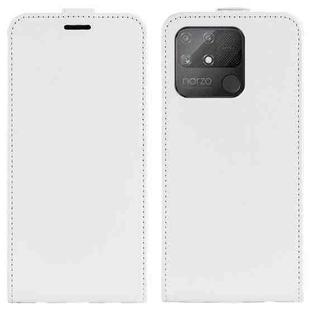 For OPPO Realme Narzo 50A R64 Texture Vertical Flip Leather Case with Card Slots & Photo Frame(White)