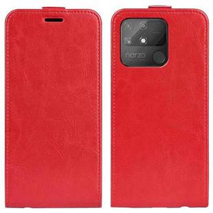 For OPPO Realme Narzo 50A R64 Texture Vertical Flip Leather Case with Card Slots & Photo Frame(Red)