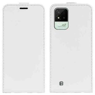 For OPPO Realme Narzo 50i R64 Texture Vertical Flip Leather Case with Card Slots & Photo Frame(White)