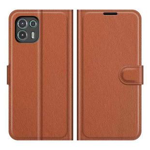 For Motorola Edge 20 lite 5G Litchi Texture Horizontal Flip Phone Protective Case with Holder & Card Slots & Wallet(Brown)