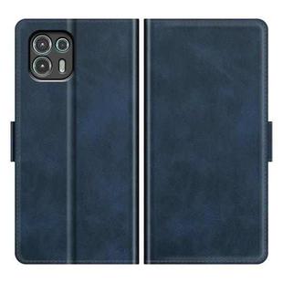 For Motorola Edge 20 lite 5G Dual-side Magnetic Buckle Horizontal Flip Phone Leather Case with Holder & Card Slots & Wallet(Dark Blue)