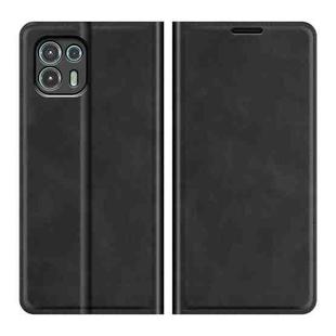 For Motorola Edge 20 lite Retro-skin Business Magnetic Suction Phone Leather Case with Holder & Card Slots & Wallet(Black)