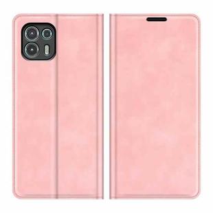 For Motorola Edge 20 lite Retro-skin Business Magnetic Suction Phone Leather Case with Holder & Card Slots & Wallet(Pink)