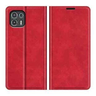 For Motorola Edge 20 lite Retro-skin Business Magnetic Suction Phone Leather Case with Holder & Card Slots & Wallet(Red)