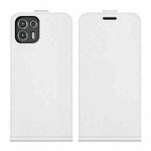 For Motorola Edge 20 lite R64 Texture Single Vertical Flip Leather Phone Protective Case with Card Slots & Photo Frame(White)