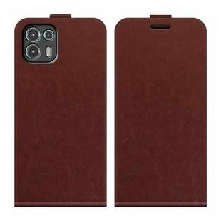 For Motorola Edge 20 lite R64 Texture Single Vertical Flip Leather Phone Protective Case with Card Slots & Photo Frame(Brown)