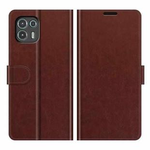 For Motorola Edge 20 lite R64 Texture Single Horizontal Flip Phone Protective Case with Holder & Card Slots & Wallet& Photo Frame(Brown)