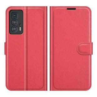 For Motorola Edge 20 Pro 5G Litchi Texture Horizontal Flip Phone Protective Case with Holder & Card Slots & Wallet(Red)