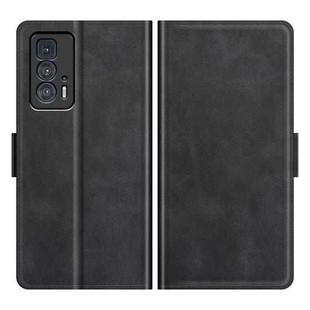 For Motorola Edge 20 Pro 5G Dual-side Magnetic Buckle Horizontal Flip Phone Leather Case with Holder & Card Slots & Wallet(Black)