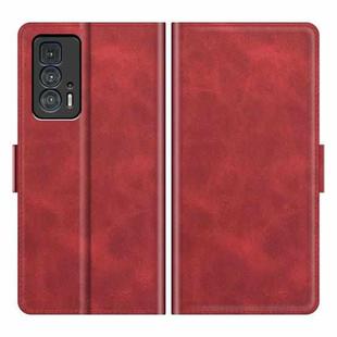 For Motorola Edge 20 Pro 5G Dual-side Magnetic Buckle Horizontal Flip Phone Leather Case with Holder & Card Slots & Wallet(Red)