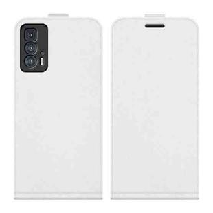 For Motorola Edge 20 Pro R64 Texture Single Vertical Flip Leather Phone Protective Case with Card Slots & Photo Frame(White)
