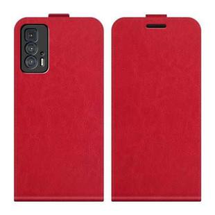 For Motorola Edge 20 Pro R64 Texture Single Vertical Flip Leather Phone Protective Case with Card Slots & Photo Frame(Red)