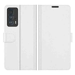 For Motorola Edge 20 Pro R64 Texture Single Horizontal Flip Phone Protective Case with Holder & Card Slots & Wallet& Photo Frame(White)
