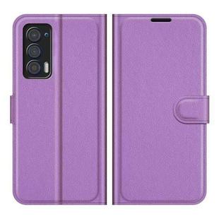 For Motorola Edge 2021 Litchi Texture Horizontal Flip Phone Protective Case with Holder & Card Slots & Wallet(Purple)