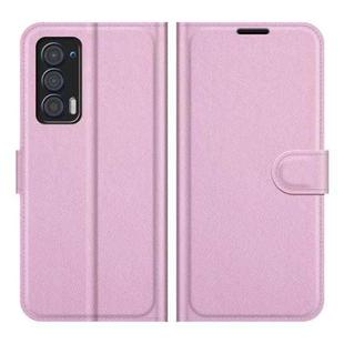 For Motorola Edge 2021 Litchi Texture Horizontal Flip Phone Protective Case with Holder & Card Slots & Wallet(Pink)