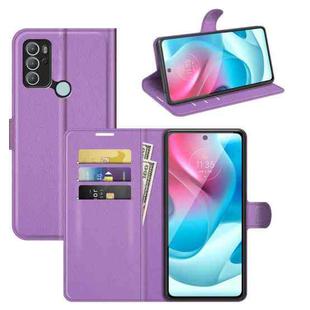For Motorola Moto G60S Litchi Texture Horizontal Flip Phone Protective Case with Holder & Card Slots & Wallet(Purple)