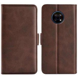 For Nokia G50 Dual-side Magnetic Buckle Horizontal Flip Phone Leather Case with Holder & Card Slots & Wallet(Brown)