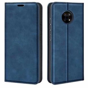 For Nokia G50 Retro-skin Business Magnetic Suction Phone Leather Case with Holder & Card Slots & Wallet(Dark Blue)
