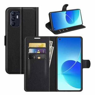 Litchi Texture Leather Phone Case For OPPO Reno6 4G (Black)