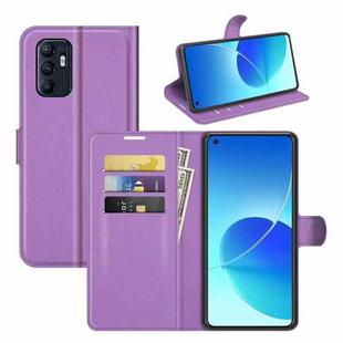 Litchi Texture Leather Phone Case For OPPO Reno6 4G (Purple)