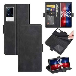 For vivo iQOO 8 Pro Dual-side Magnetic Buckle Flip Leather Phone Case(Black)