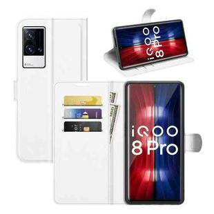 Litchi Texture Leather Phone Case For vivo iQOO 8 Pro (White)