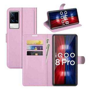 Litchi Texture Leather Phone Case For vivo iQOO 8 Pro (Pink)