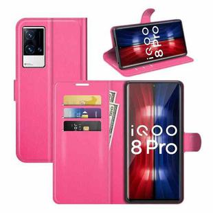 Litchi Texture Leather Phone Case For vivo iQOO 8 Pro (Rose Red)