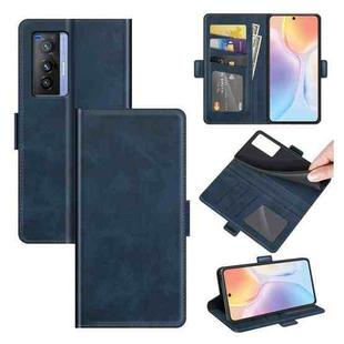 For vivo X70 Dual-side Magnetic Buckle Flip Leather Phone Case(Dark Blue)