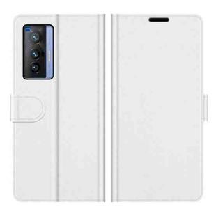 For vivo X70 R64 Texture Horizontal Flip Protective Case with Holder & Card Slots & Wallet& Photo Frame(White)