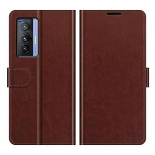 For vivo X70 R64 Texture Horizontal Flip Protective Case with Holder & Card Slots & Wallet& Photo Frame(Brown)