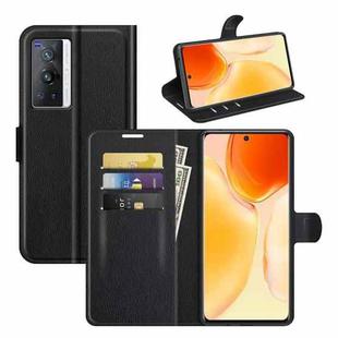 Litchi Texture Leather Phone Case For vivo X70 Pro(Black)