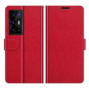 For vivo X70 Pro+ R64 Texture Horizontal Flip Protective Case with Holder & Card Slots & Wallet& Photo Frame(Red)