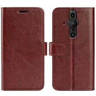 For Sony Xperia Pro-I R64 Texture Single Horizontal Flip Phone Protective Case with Holder & Card Slots & Wallet& Photo Frame(Brown)