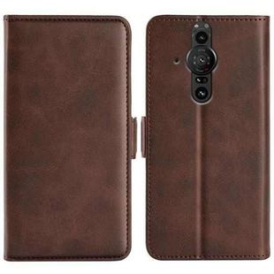 For Sony Xperia Pro-I Dual-side Magnetic Buckle Horizontal Flip Phone Leather Case with Holder & Card Slots & Wallet(Brown)