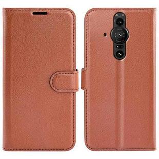 For Sony Xperia Pro-I Litchi Texture Horizontal Flip Protective Case with Holder & Card Slots & Wallet(Brown)