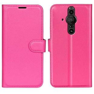 For Sony Xperia Pro-I Litchi Texture Horizontal Flip Protective Case with Holder & Card Slots & Wallet(Rose Red)