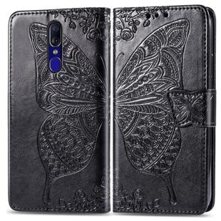 Butterfly Love Flowers Embossing Horizontal Flip Leather Case for OPPO F11, with Holder & Card Slots & Wallet & Lanyard(Black)