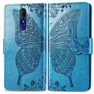 Butterfly Love Flowers Embossing Horizontal Flip Leather Case for OPPO F11, with Holder & Card Slots & Wallet & Lanyard(Blue)